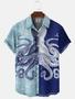 Men's Beach Octopus Print Short Sleeve Hawaiian Shirt Unisex Hawaiian Shirt Aloha Shirt