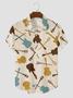 Men's Simple Music Guitar Print Casual Shirt, For Men Unisex Hawaiian Shirt Aloha Shirt