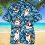 Miniature Bull Terrier Dog Lovers Blue Feather Hawaii Hawaiian Shirt Summer Gifts