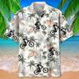 Mountain Bike Nature Flower , Men's Tropical Aloha Shirts Short Sleeve Beach Holiday Casual Shirts Unisex Hawaiian Shirt Aloha Shirt