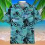 Mountain Bike Tropical Tree , Men's Unisex Summer Beach Casual Short Sleeve Summer Vacation Beach Shirts Unisex Hawaiian Shirt Aloha Shirt