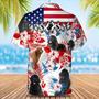 Newfoundland Flower American Flag Hawaiian Shirt, Summer Aloha Shirt, Men Hawaiian Shirt, Gift For Summer Summer Gifts