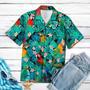 Parrot Hawaii Shirt For Men, Vivid Parrot Tropical Palm Leaves Summer Vacation Gift Ideal Hawaiian Shirt Summer Gifts