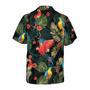 Parrots Dark Tropical Pattern Hawaiian Shirt For Men Summer Gifts