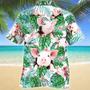 Pig Tropical Plant Hawaiian Shirt, Summer Men Hawaiian Shirts - Casual Button Down Short Sleeve Shirt Summer Gifts