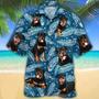 Rottweiler Dog Lovers Blue Feather Hawaii Hawaiian Shirt Summer Gifts