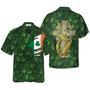 Saint Patrick's Day Shamrock Celtic Cross Harp Irish Unisex Hawaiian Shirt Aloha Shirt