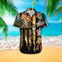 Sea Turtle With Tropical Leaf Flower Print Polyester Hawaiian Shirt Summer Gifts