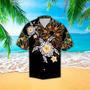 Sea Turtle With Tropical Leaf Flower Print Polyester Hawaiian Shirt Summer Gifts