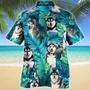 Siberian Husky Dog Lovers Gift Summer Beach Palm Tree Pattern Hawaiian Shirt Summer Gifts