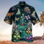 Skull All Printed Black Hawaii Shirt, Perfect For Skull Lover, For Men Unisex Hawaiian Shirt Aloha Shirt