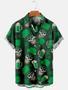 St. Patrick's Day Clover Rainbow Casual Men's Large Short Sleeve Shirt Unisex Hawaiian Shirt Aloha Shirt