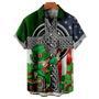 St. Patrick's Day Clover Rainbow Casual Men's Large Short Sleeve Shirt Unisex Hawaiian Shirt Aloha Shirt