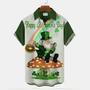 St. Patrick's Day Green Shamrock Dinosaur Fun Print Plus Size Vacation Shirt Unisex Hawaiian Shirt Aloha Shirt