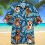 Staffordshire Bull Terrier Dog Lovers Blue Feather Hawaii Hawaiian Shirt Summer Gifts