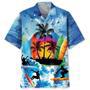 Surfing Ocean , Unisex Summer Beach Casual Short Sleeve Summer Vacation Beach Shirts Unisex Hawaiian Shirt Aloha Shirt