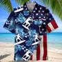 Surfing Tropical Us Flag , Short Sleeve Summer Vacation Beach Shirts For Men Unisex Hawaiian Shirt Aloha Shirt