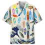 Surfing White Lovers , Men's Unisex Summer Beach Casual Short Sleeve Summer Vacation Beach Shirts Unisex Hawaiian Shirt Aloha Shirt