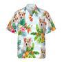 Tropical Flower With Corgi Hawaiian Shirt For Men And Women Summer Gifts