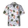 Tropical Pattern And Lobster Monstera Leaves Pattern Hawaiian Shirt Summer Gifts