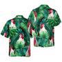 Tropical Rooster Pattern Hawaiian Shirt Summer Gifts