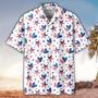 Truck And Firework Pattern Hawaiian Shirt - Of July Button Down Aloha Shirt Summer Gifts