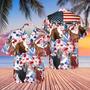 United States Flag Hawaiian Theme For Nubian Goat Lovers , Farm Cow For Men And Women Unisex Hawaiian Shirt Aloha Shirt