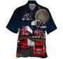 Amazing Truck Driver And Moon Short, Hawaiian Shirt, Button Up Aloha Shirt For Men, Women Summer Gifts