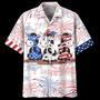 America Cow Background Design Hawaiian Shirt, Hawaiian Shirt Men Summer Gifts