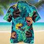 Awesome T-Rex Dinosaur Lovers Gift Summer Beach Palm Tree Pattern Hawaiian Shirt Summer Gifts