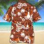 Azawakh Dog With White Palm Trees And Hibiscus In Brown Hawaiian Shirt Summer Gifts