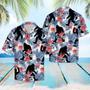 Black Bigfoot Tropical Palm Tree Leaves Summer Vacation Aloha Hawaiian Shirt Summer Gifts