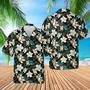 Black Floral Hawaiian Shirt, Gift Idea For Him Summer Gifts