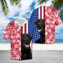 Black Labrador Retriever Usa And Watercolor Tropical Red Plants Hawaiian Shirt Summer Gifts