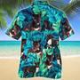 Bull Terrier Dog Lovers Blue And Green Tropical Leave Pattern Hawaiian Shirt Summer Gifts