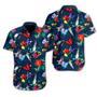 Butterly Flower On Dark Blue Design Hawaiian Shirt Summer Gifts