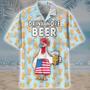 Chicken And Beer Watercolor Hawaiian Shirt, Aloha Shirt Hawaii, Hawaii Shirts Mens Summer Gifts