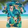 Chihuahua Tropical Hawaii Shirt For Dog Lovers, Hiding Chihuahua Dog In Tropical Palm Leaves Pattern Hawaiian Shirt Summer Gifts