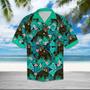 Cool Chimpanzee Mix Light Blue Leaves Hawaiian Shirt Summer Gifts