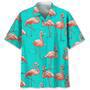 Flamingo Blue Hawaiian Shirt Summer Gifts