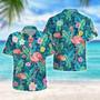 Flamingo - Green Tropical Hawaiian Shirt, Summer Gift, Hawaiian Shirts For Men, Aloha Beach Shirt Summer Gifts