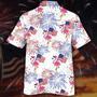 Flamingo Hawaii Shirt, Of July Shirt, Flamingo And Flag Red And Blue Firework Hawaiian Shirt Summer Gifts