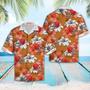 Flower Hawaiian Shirt Men, Vivid Flower And Hockey Helmet Gift For Hockey Lover Hawaiian Shirt Summer Gifts