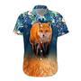 Fox Hawaii Shirt, Hawaiian Shirts For Men Print Button Down Shirt Summer Gifts