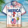 Funny Chicken Beer Hawaiian Shirt For Independence's Day, Cool Chicken Patriotic Of July Gift For Chicken Lovers Summer Gifts