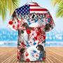 German Shorthaired Pointer American Flag Hawaiian Shirt, Summer Aloha Shirt, Men Hawaiian Shirt, Gift For Summer Summer Gifts