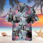 Gift For Cow Lovers, Black Angus Blue Floral Hawaiian Shirt, Vintage Hawaiian Shirt For Men, Women Summer Gifts