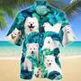 Gift For Kawaii Samoyed Dog Lovers Summer Beach Palm Tree Pattern Hawaiian Shirt Summer Gifts