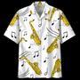 Golden Saxophone Background Design Hawaiian Shirt Summer Gifts