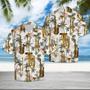 Golden Saxophone With Palm Trees In White Hawaiian Shirt Summer Gifts